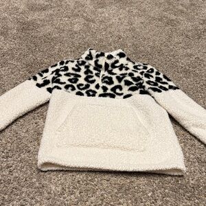 Leopard Print Women's Sherpa Black and White
